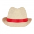 Plant straw hat with coloured band