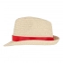 Plant straw hat with coloured band