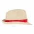 Plant straw hat with coloured band