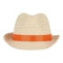 Plant straw hat with coloured band