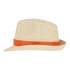 Plant straw hat with coloured band