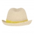 Plant straw hat with coloured band