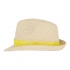 Plant straw hat with coloured band