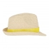 Plant straw hat with coloured band