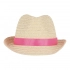 Plant straw hat with coloured band