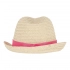 Plant straw hat with coloured band