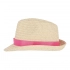 Plant straw hat with coloured band