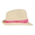 Plant straw hat with coloured band