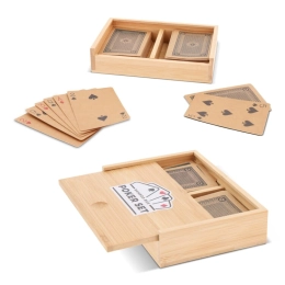 Playing card set in bamboo box