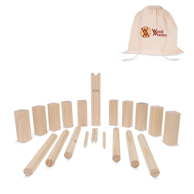 
                                                Wooden Kubb game in pouch
                                                