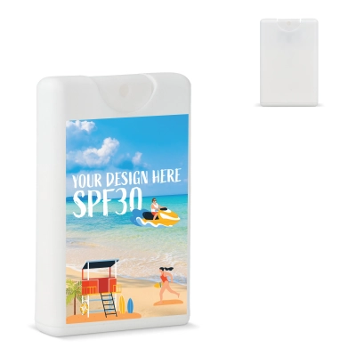 
                                                Credit Card Sunscreen Spray SPF30 recycled material
                                                