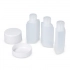 Trio travel toiletry bottles