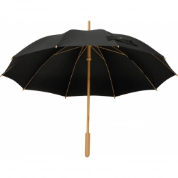 Stick umbrella with bamboo handle