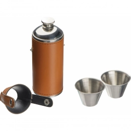 Stainless steel hip flask with 2 pins