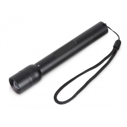 Battery-powered flashlight with adjustable focus 
