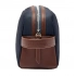 Button Navy & Brown Travel Toiletry Bag