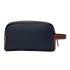 Button Navy & Brown Travel Toiletry Bag