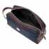 Button Navy & Brown Travel Toiletry Bag