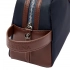 Button Navy & Brown Travel Toiletry Bag