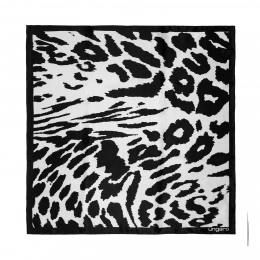 Silk scarf Lina White & Black