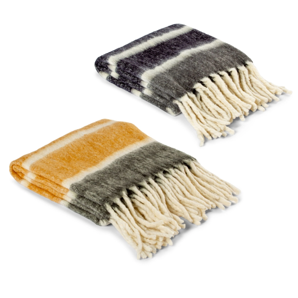 Шерстяной плед Kosta Linnewäfveri клетчатый полосатый