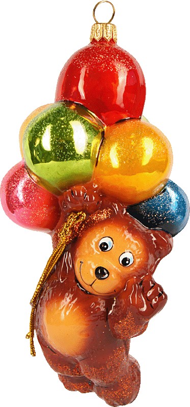 Елочная игрушка Медведь с воздушными шарами