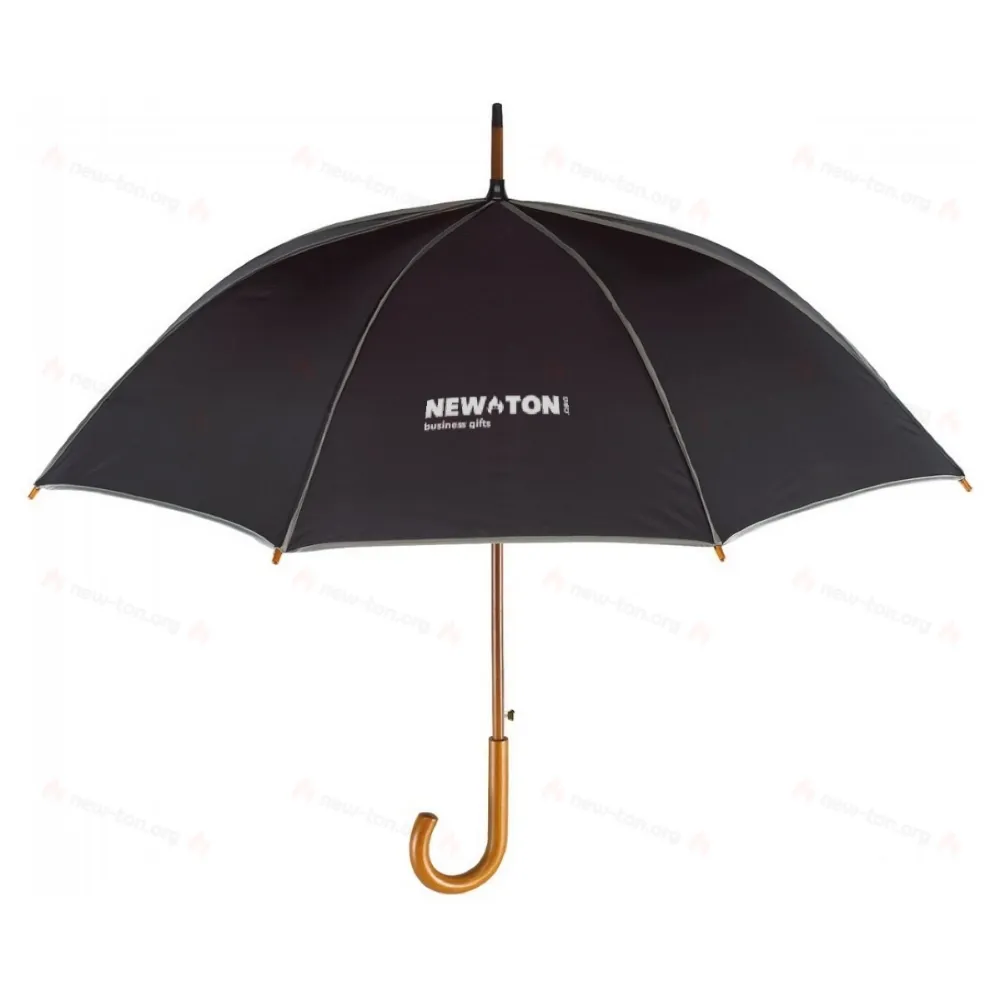 
                                            Automatic wooden stick umbrella WALTZ, black, grey
                                            