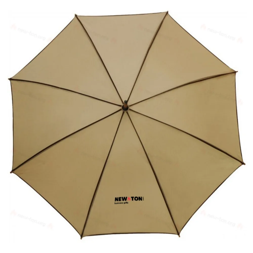 Автоматический деревянный зонт WALTZ, бежевый, коричневый Автоматический деревянный зонт WALTZ, бежевый, коричневый