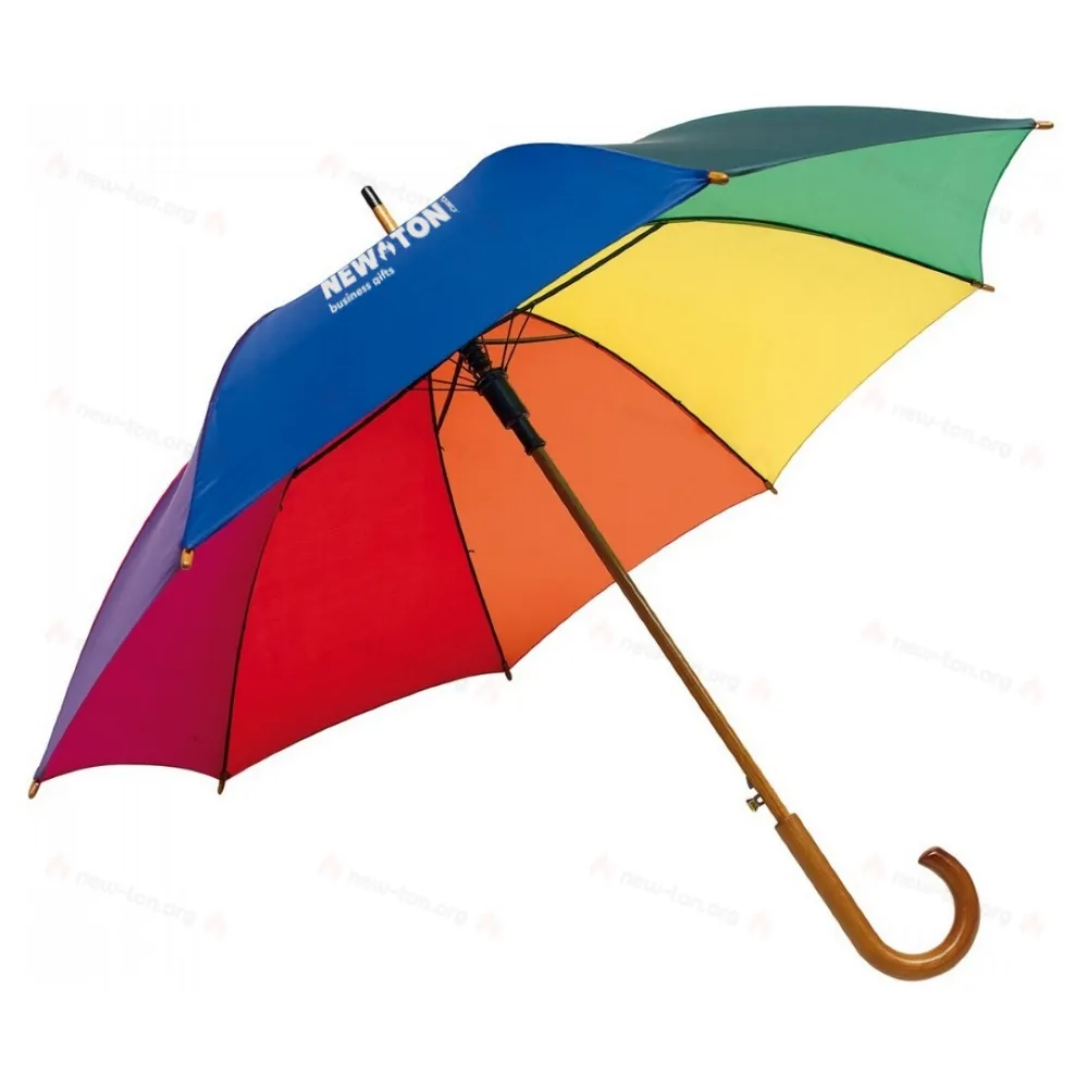 
                                            Automatic wooden stick umbrella TANGO, rainbow
                                            