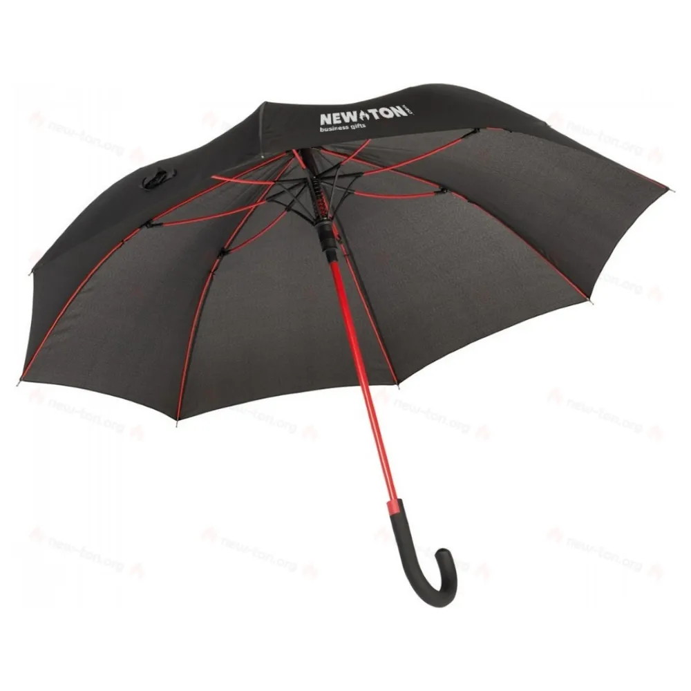 
                                            Automatic stick umbrella CANCAN, black, red
                                            