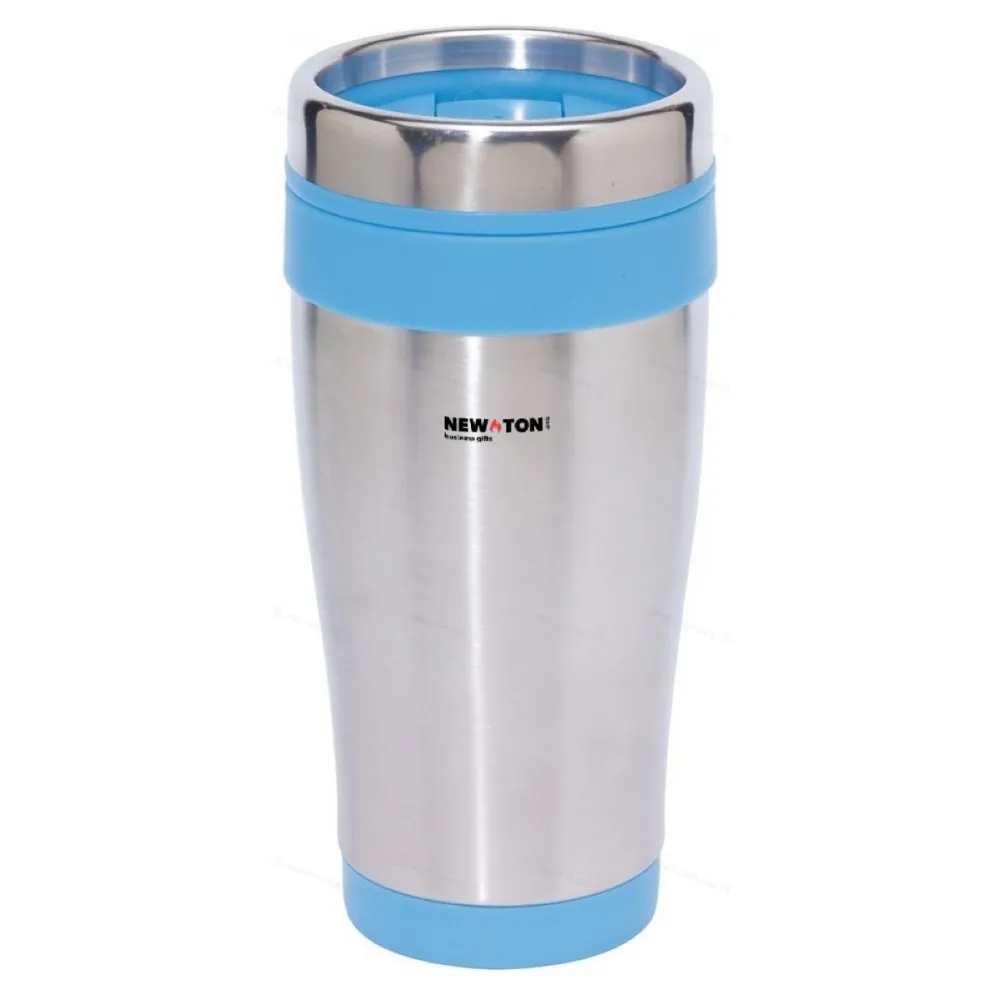 
                                            Double-walled flask LUNGO, blue, silver
                                            