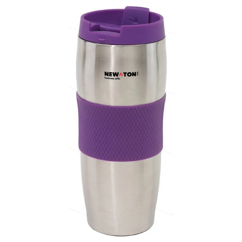 
                                            Doubled-walled flask AU LAIT, purple, silver
                                            
