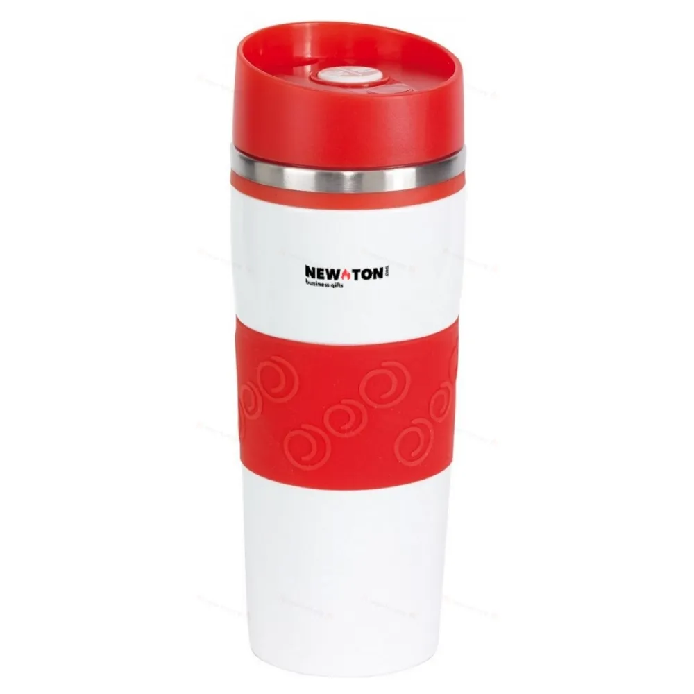 
                                            Double-walled travel mug ARABICA, red, white
                                            