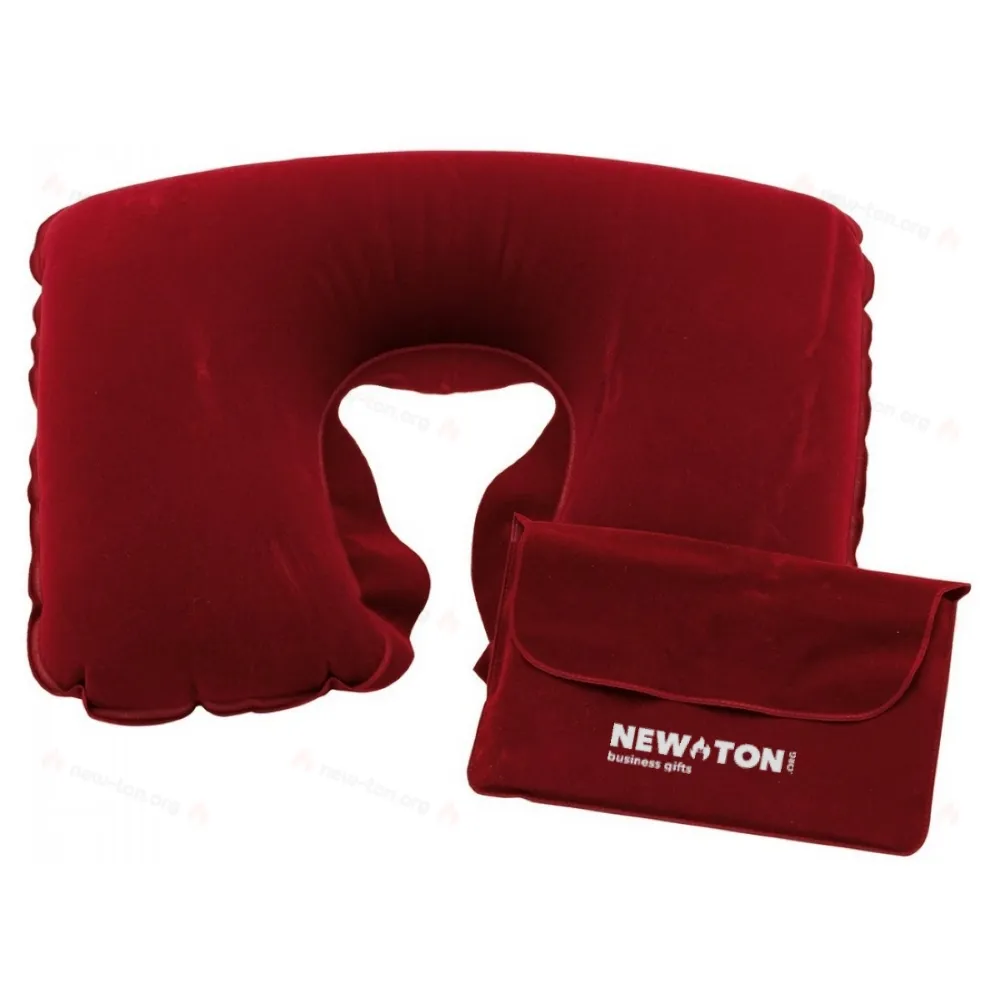 Надувная дорожная подушка COMFORTABLE, темно-красная