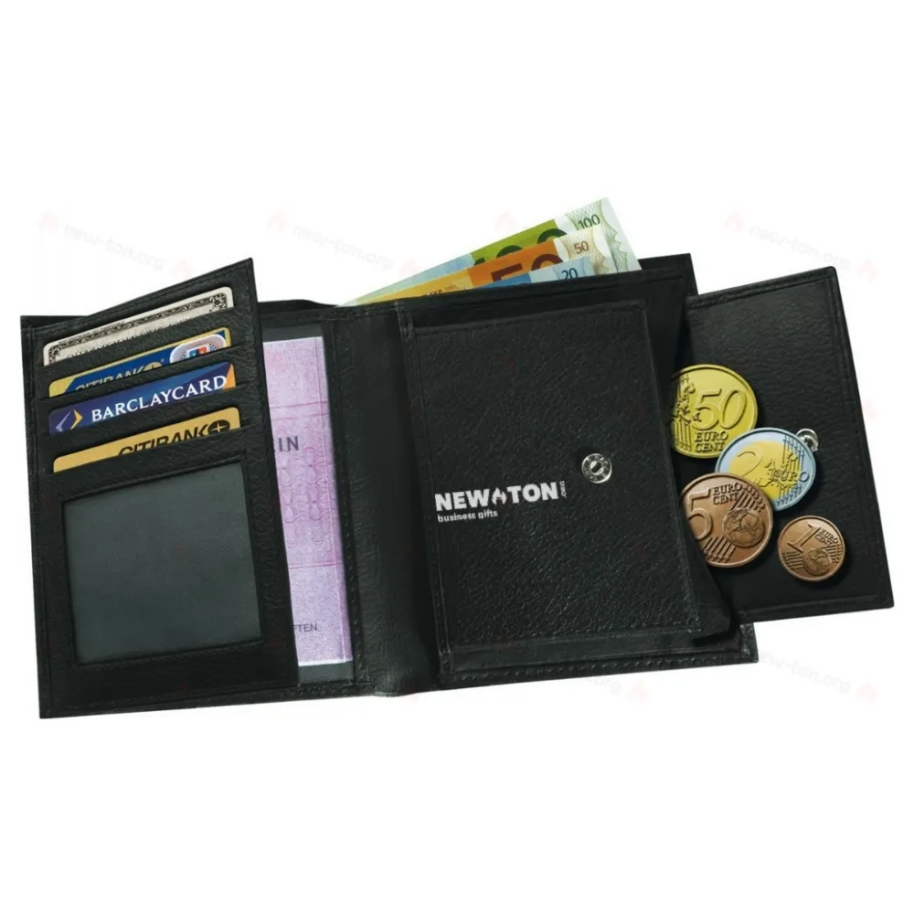 
                                            Genuine leather purse MESSINA, black
                                            