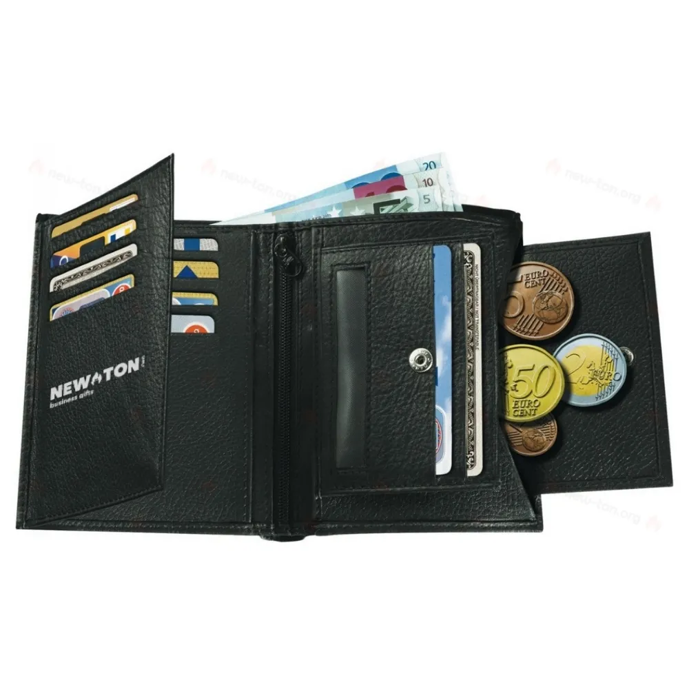 
                                            Genuine leather purse TRAPANI, black
                                            