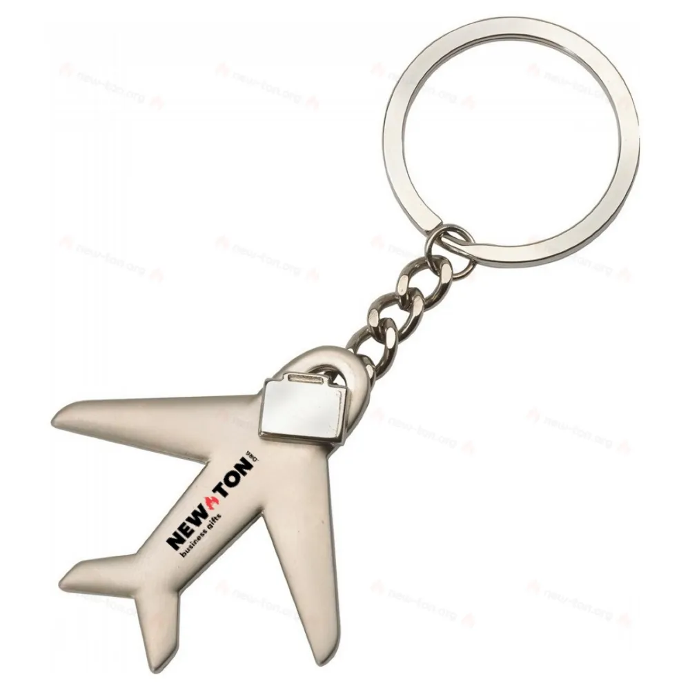 Брелок для ключей САМОЛЕТ, серебро