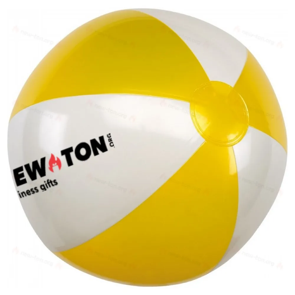 Надувной пляжный мяч ATLANTIC, белый, желтый