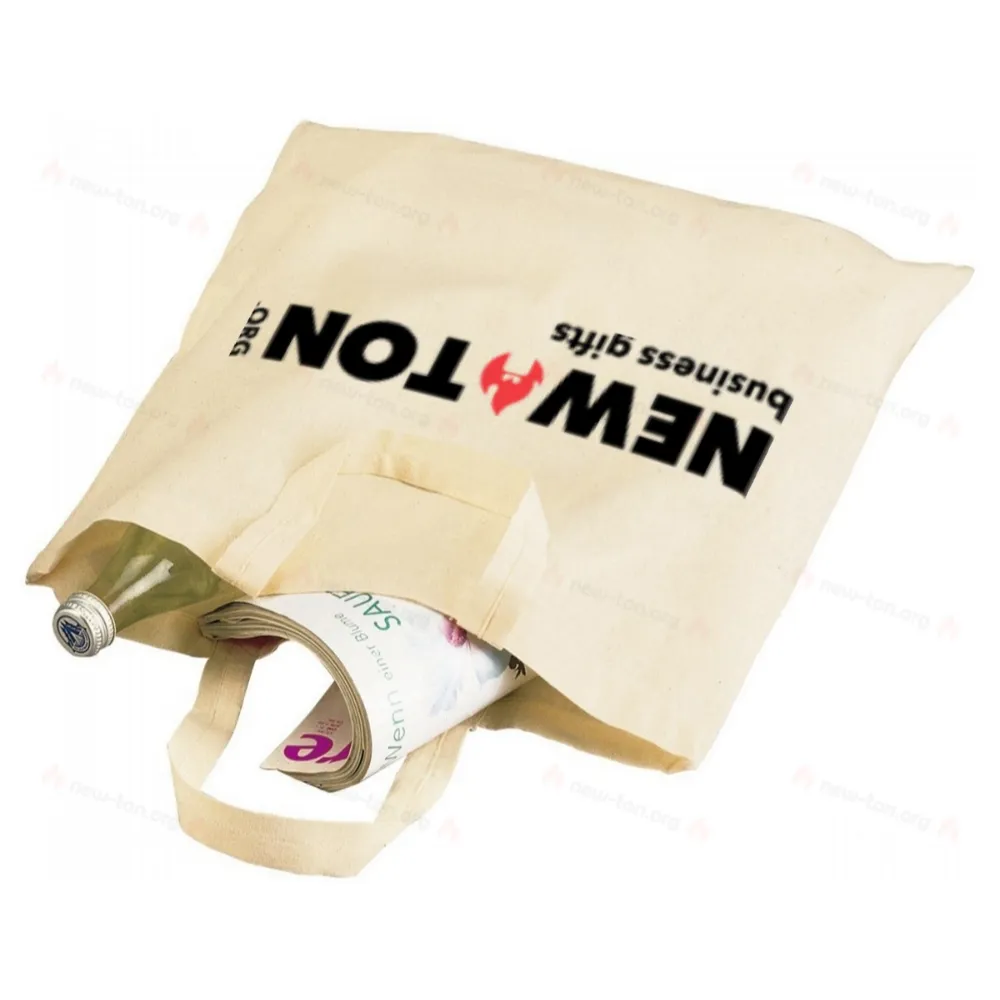 Хлопковая сумка PURE с короткими ручками, бежевая