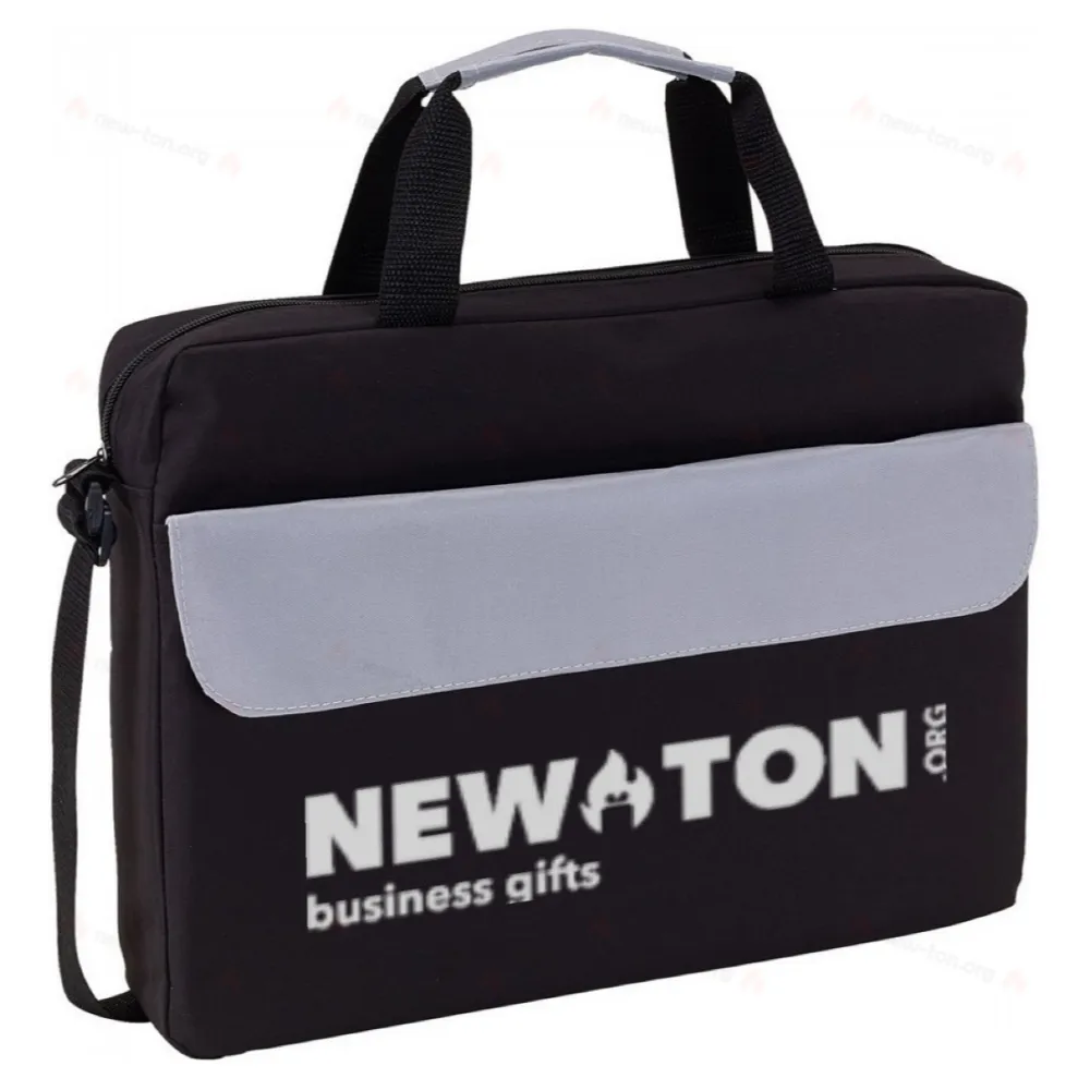 Сумка для документов BRISTOL, черная, серая