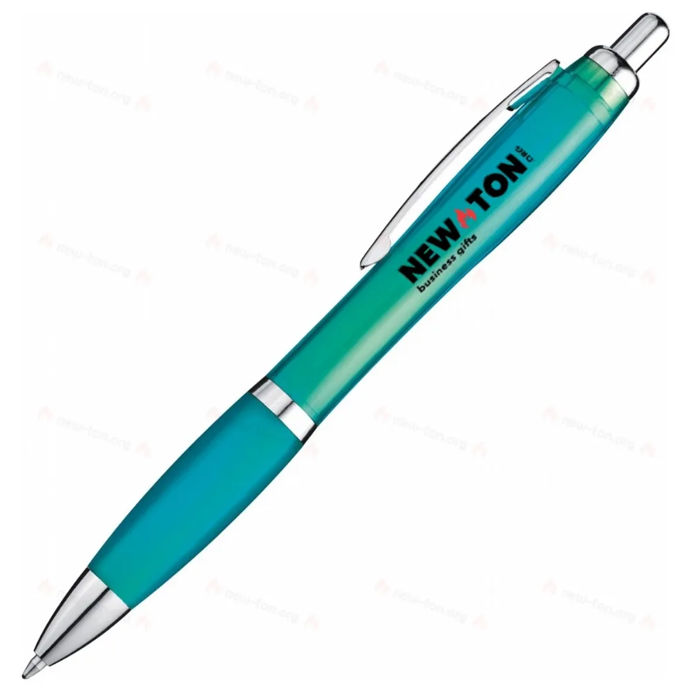 
                                            Transparent ball pen with rubber grip
                                            