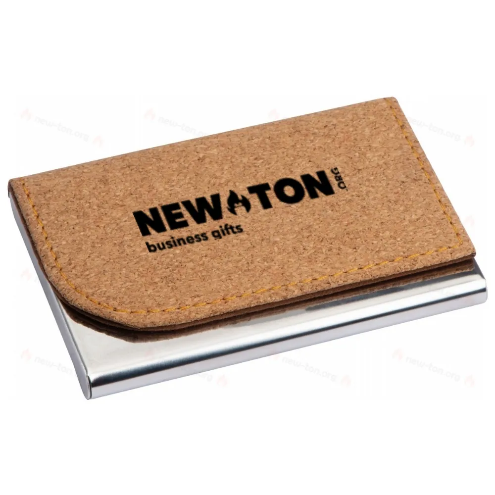 
                                            Metal Business Card Holder with cork Surface
                                            