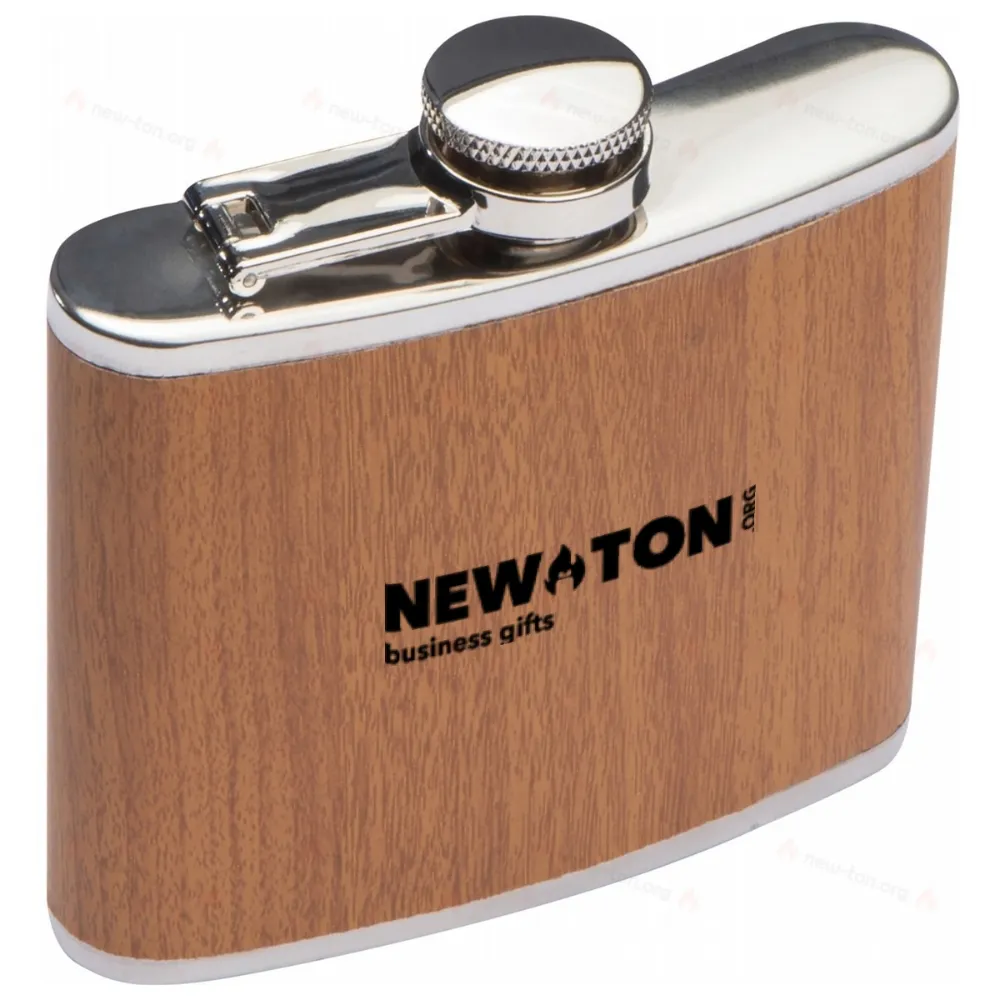 
                                            Stainless Steel Hip Flask with wooden Coating
                                            