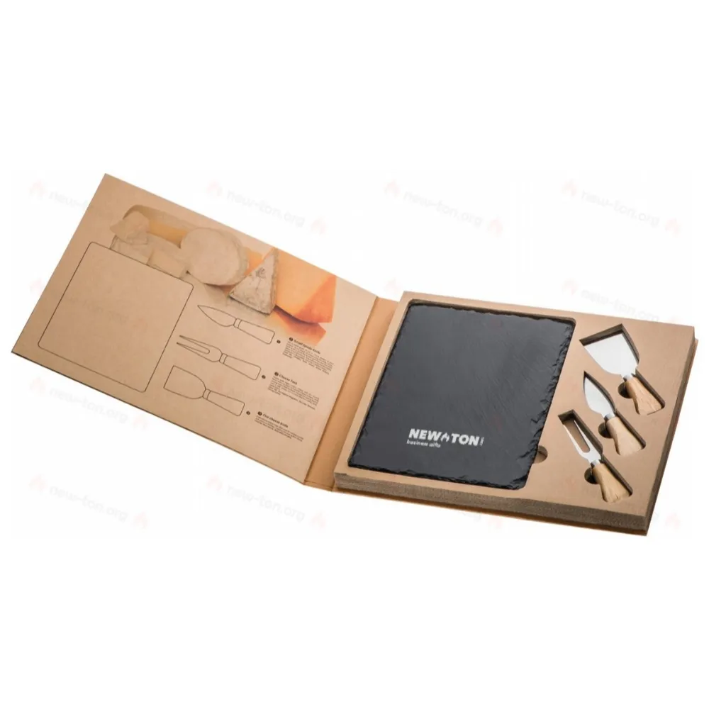 
                                            Cheese set with slate cutting board
                                            