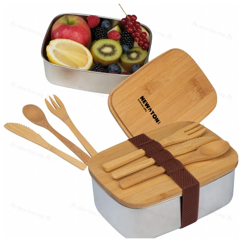
                                            Spacious Stainless Steel Lunchbox with Bamboo Lid
                                            