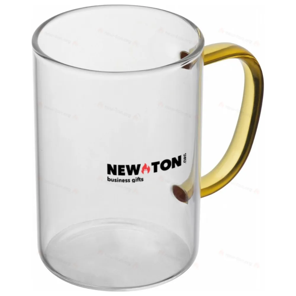 
                                            Glass Mug with colored Handle
                                            