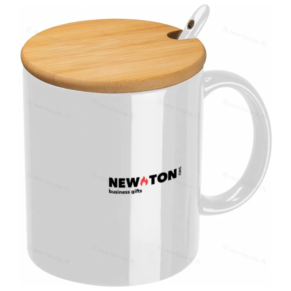 Керамическая кружка с ложечкой 300 мл