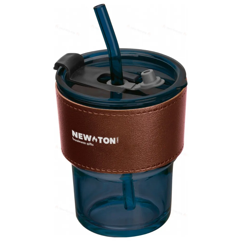 Стеклянный стакан с соломинкой 400 мл