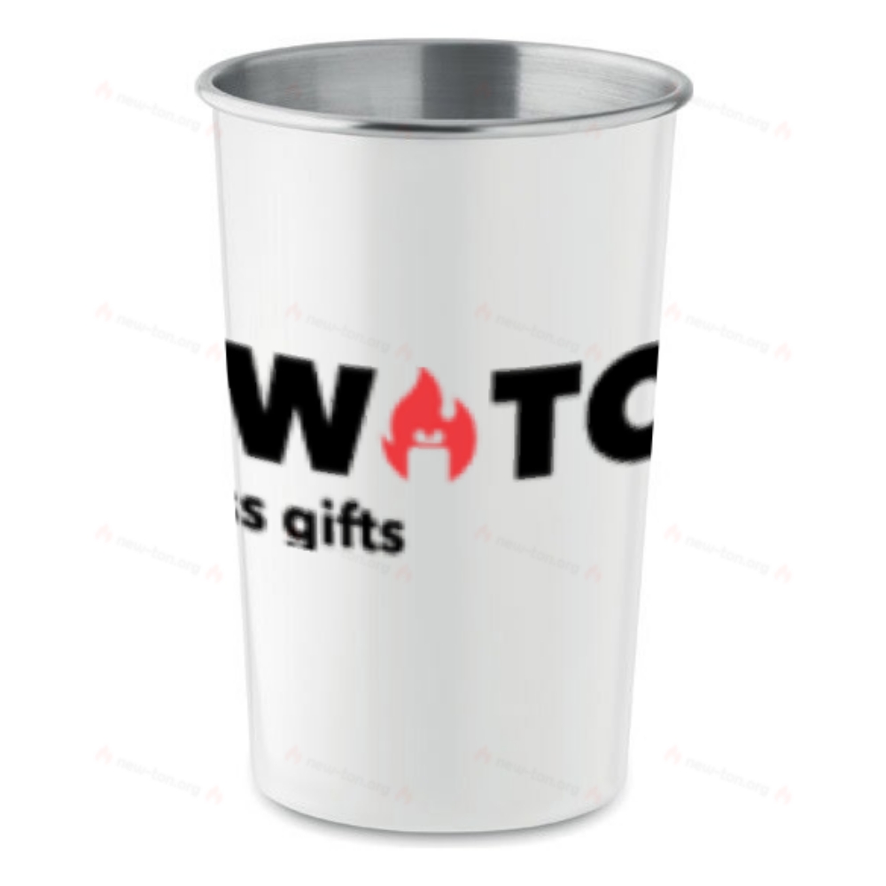 Recycled stainless steel cup