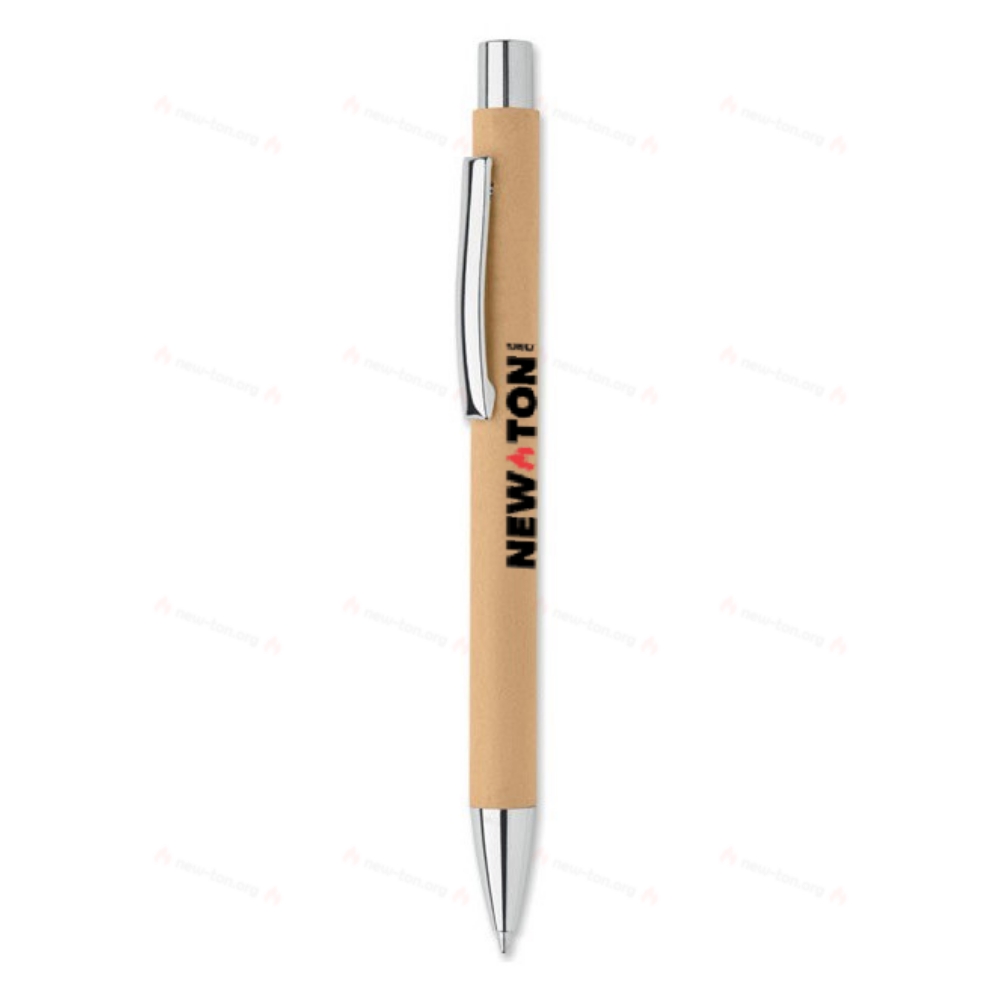 Recycled paper push ball pen